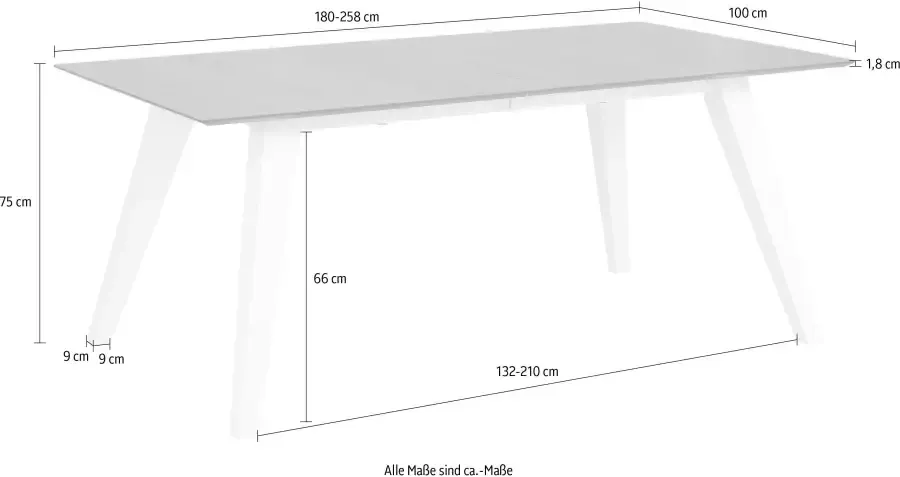 Home affaire Eettafel Roswell uitlopend onderstel mooi walnoten tafelblad van grenenhout - Foto 5