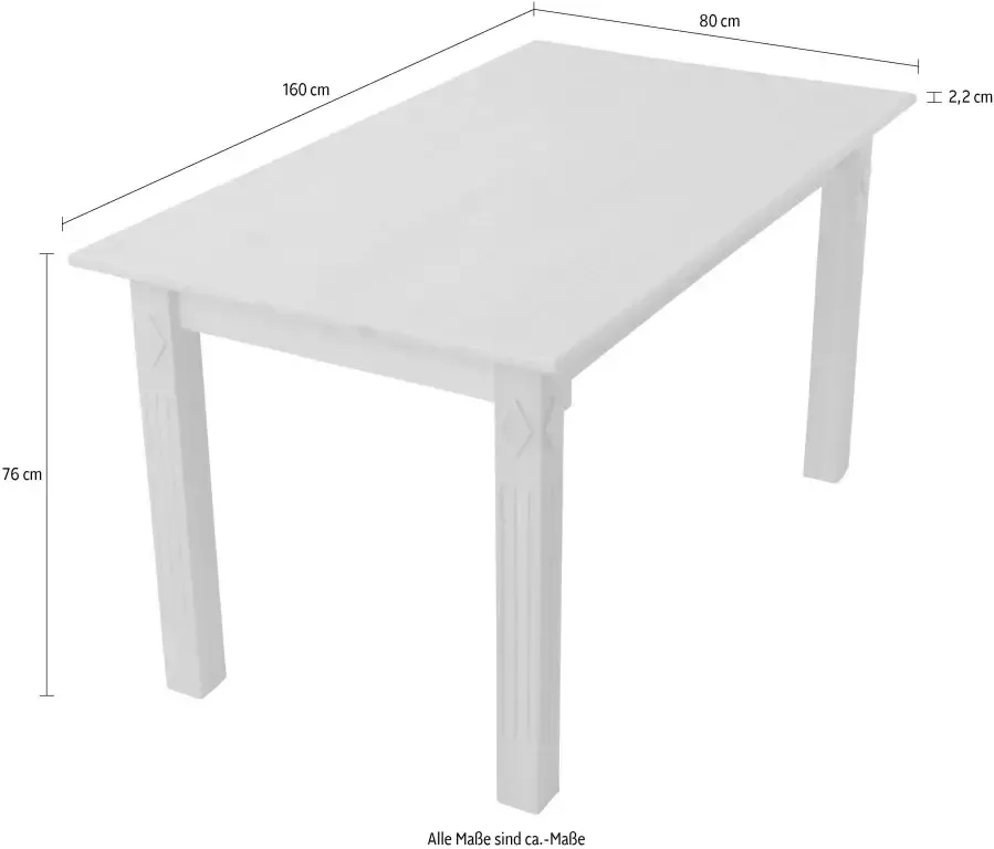 Home affaire Eettafel Salmi met mooie ingefreesde groeven in 2 afmetingen