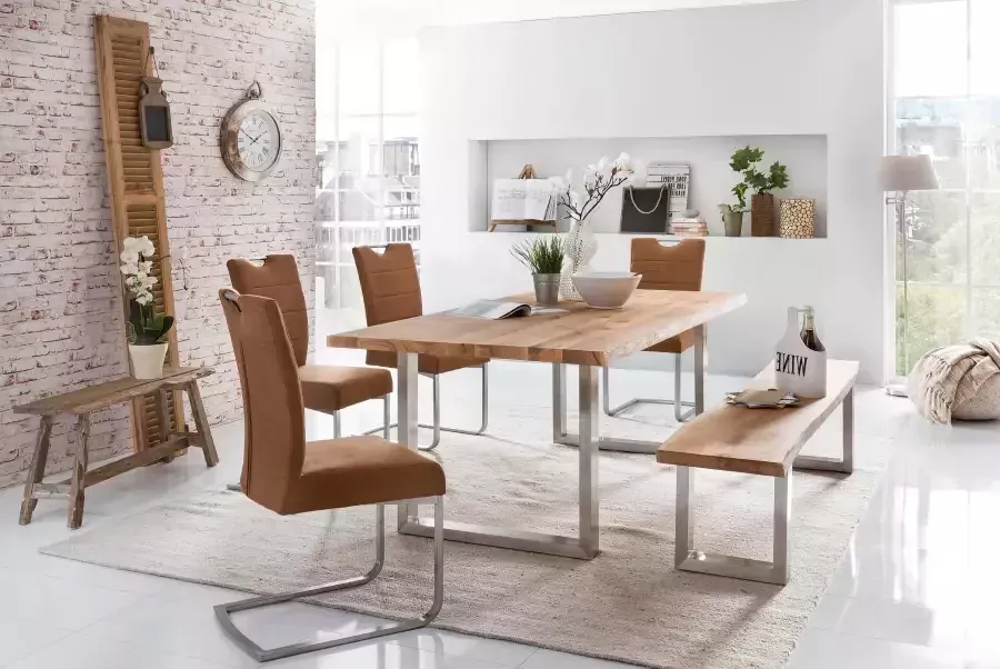 Home affaire Eettafel TRISTAN Massief eiken met boomrand - Foto 3