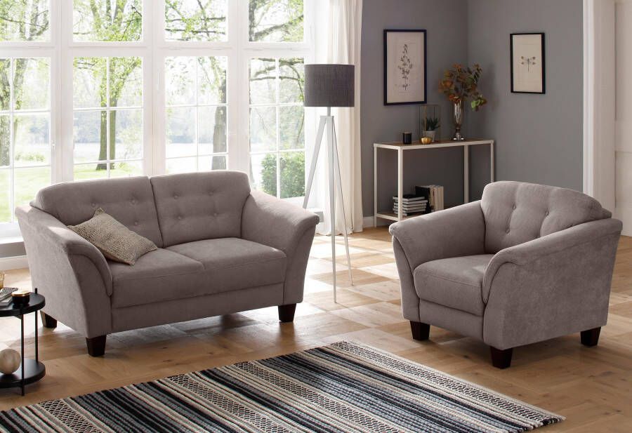 Home affaire Fauteuil Lillesand met binnenvering capitonnage achter poten van beukenhout - Foto 4