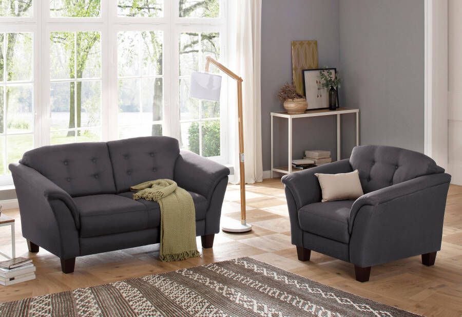 Home affaire Fauteuil Lillesand met binnenvering capitonnage achter poten van beukenhout - Foto 4