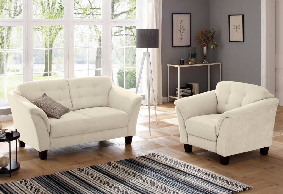 Home affaire Fauteuil Lillesand met binnenvering capitonnage achter poten van beukenhout - Foto 4