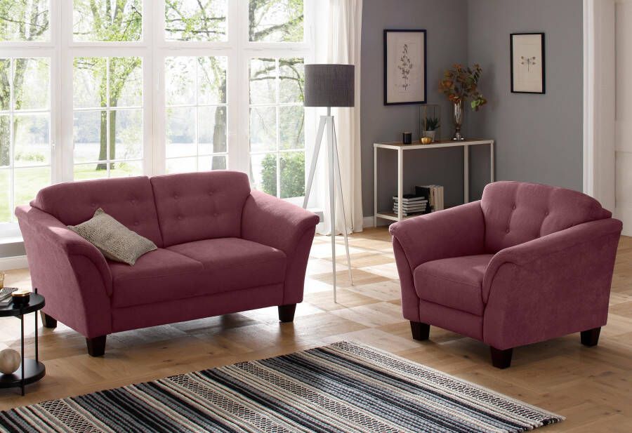 Home affaire Fauteuil Lillesand met binnenvering capitonnage achter poten van beukenhout - Foto 4