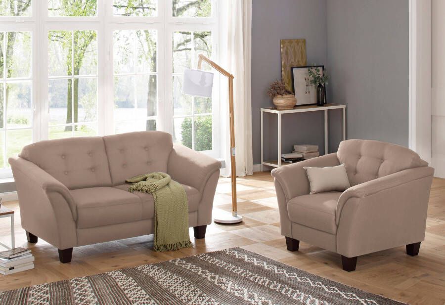 Home affaire Fauteuil Lillesand met binnenvering capitonnage achter poten van beukenhout - Foto 4