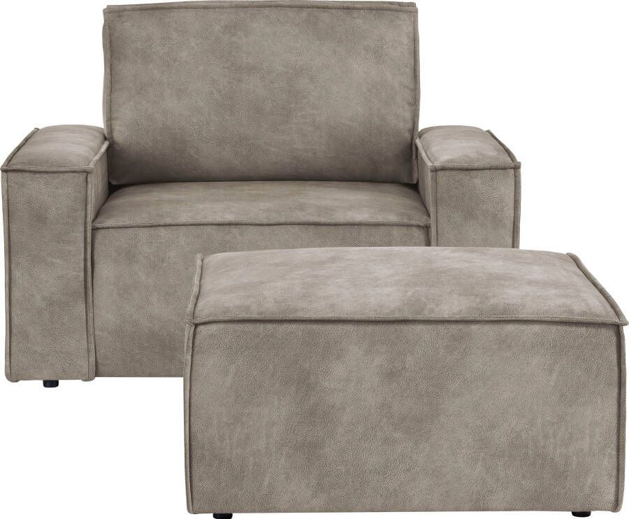 Home affaire Fauteuil Sherwood Loveseat en hocker als set passend bij de bekleding-serie SHERWOOD - Foto 2