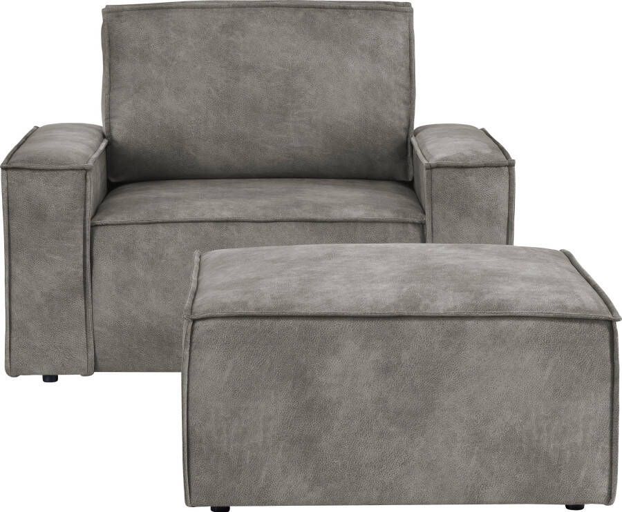 Home affaire Fauteuil Sherwood Loveseat en hocker als set passend bij de bekleding-serie SHERWOOD - Foto 2