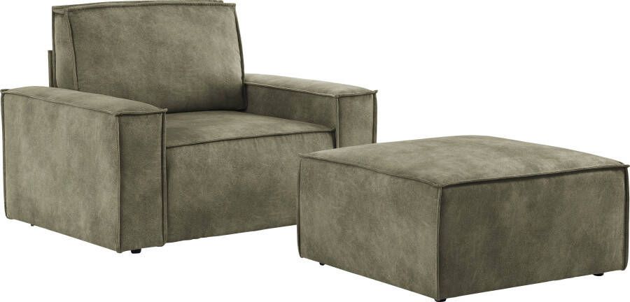 Home affaire Fauteuil Sherwood Loveseat en hocker als set passend bij de bekleding-serie SHERWOOD - Foto 9