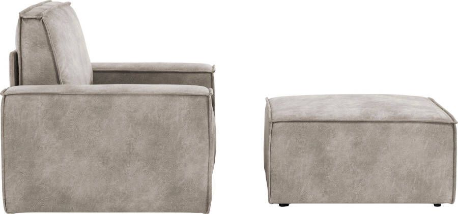 Home affaire Fauteuil Sherwood Loveseat en hocker als set passend bij de bekleding-serie SHERWOOD - Foto 11