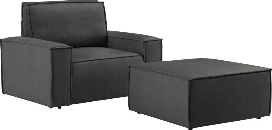 Home affaire Fauteuil Sherwood Loveseat en hocker als set passend bij de bekleding-serie SHERWOOD - Foto 9