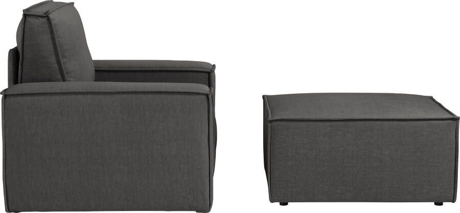 Home affaire Fauteuil Sherwood Loveseat en hocker als set passend bij de bekleding-serie SHERWOOD - Foto 10