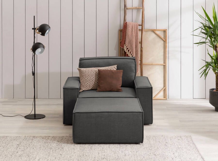 Home affaire Fauteuil Sherwood Loveseat en hocker als set passend bij de bekleding-serie SHERWOOD - Foto 5