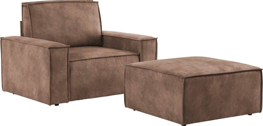 Home affaire Fauteuil Sherwood Loveseat en hocker als set passend bij de bekleding-serie SHERWOOD - Foto 10