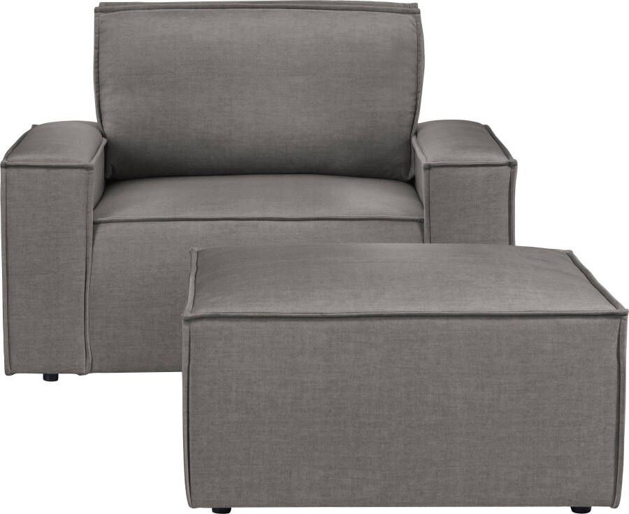 Home affaire Fauteuil Sherwood Loveseat en hocker als set passend bij de bekleding-serie SHERWOOD - Foto 2