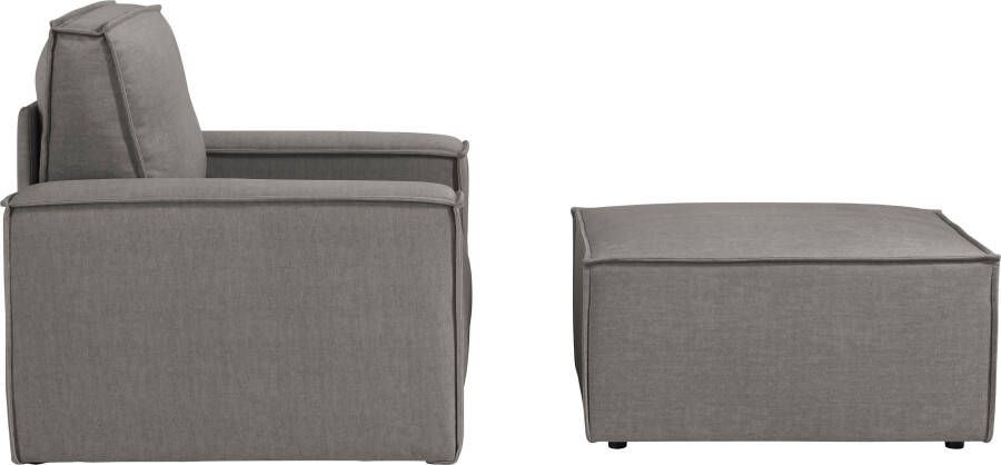 Home affaire Fauteuil Sherwood Loveseat en hocker als set passend bij de bekleding-serie SHERWOOD - Foto 10