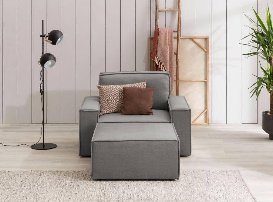 Home affaire Fauteuil Sherwood Loveseat en hocker als set passend bij de bekleding-serie SHERWOOD - Foto 5