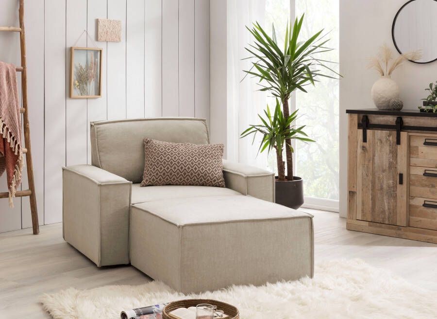 Home affaire Fauteuil Sherwood Loveseat en hocker als set passend bij de bekleding-serie SHERWOOD - Foto 6