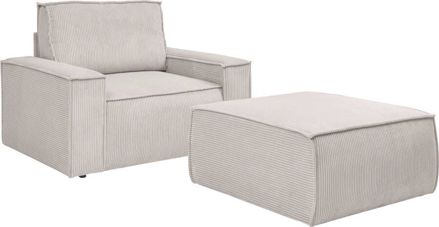 Home affaire Fauteuil Sherwood Loveseat en hocker als set passend bij de bekleding-serie SHERWOOD - Foto 9