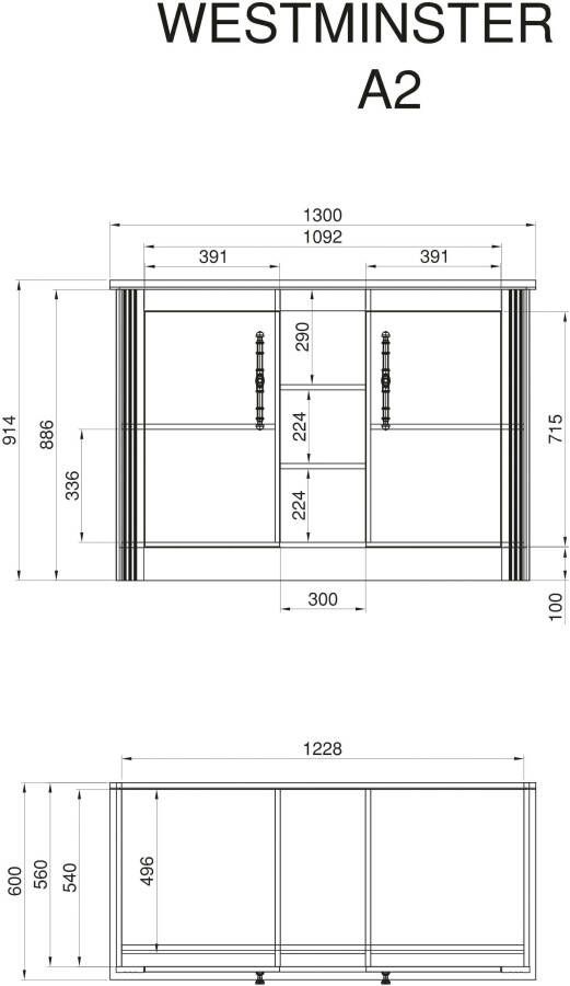 Kochstation Gootsteenkast KS-Westminster in romantische landelijke stijl breedte 130 cm exclusief by otto - Foto 9