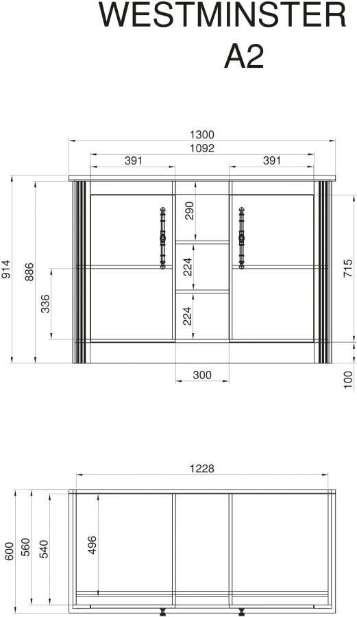 Kochstation Gootsteenkast KS-Westminster in romantische landelijke stijl breedte 130 cm exclusief by otto - Foto 10