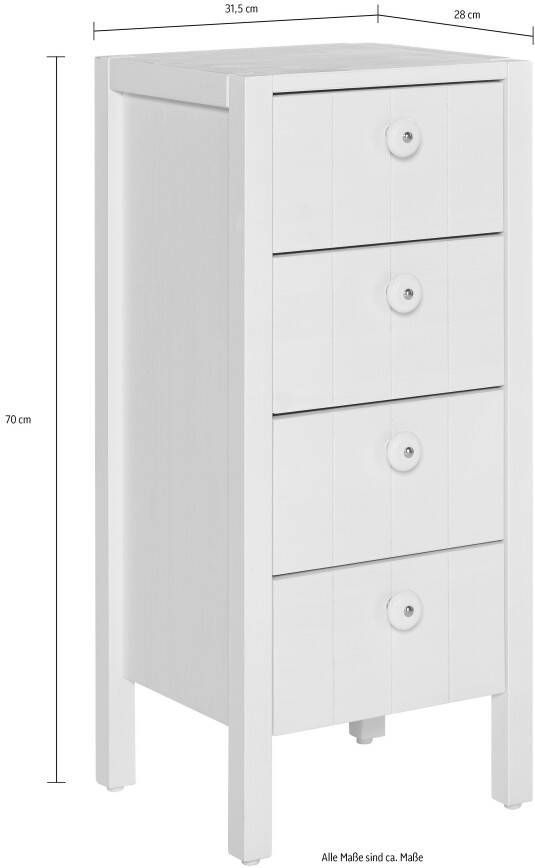 Home affaire Halfhoge kast TINA Badkamermeubel kast breedte 34 cm massief hout - Foto 5