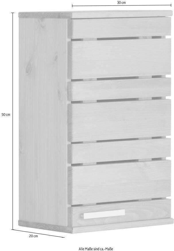 Home affaire Hangend kastje Josie Breedte 30 cm van massief hout verstelbare plank metalen greep - Foto 4