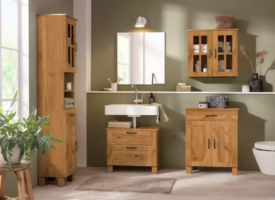 Home affaire Hangend kastje Rodby Massief FSC -gecertificeerd hout grepen metaal breedte 60 cm hoogte 60 cm - Foto 5