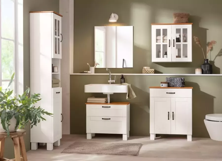 Home affaire Hangend kastje Rodby Massief FSC -gecertificeerd hout grepen metaal breedte 60 cm hoogte 60 cm - Foto 6