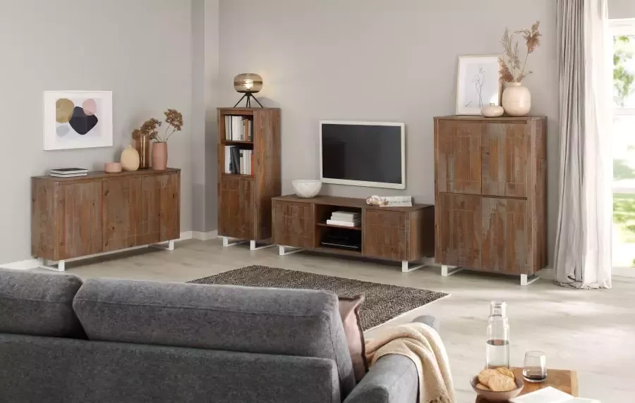 Home affaire Highboard Lagos Opbergkast van massief dennenhout breedte 90 cm - Foto 4