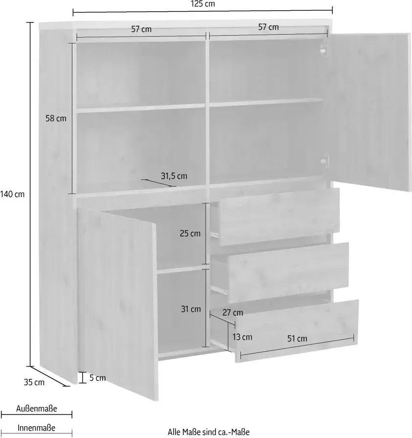 Home affaire Highboard Maribo - Foto 1