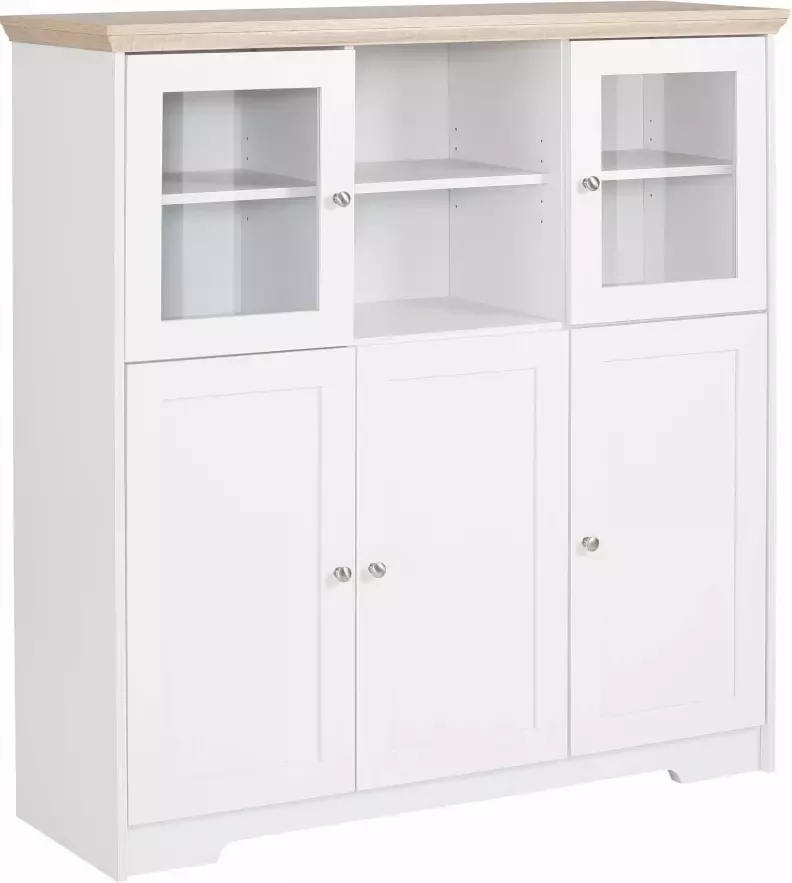 Home affaire Highboard Nanna duroplastisch oppervlak folies eiken-look breedte 118 cm - Foto 4