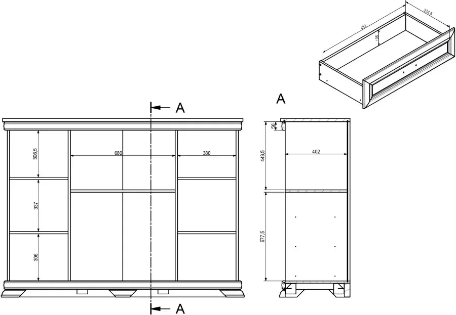 Home affaire Highboard Royal Breedte ca. 158 cm - Foto 5