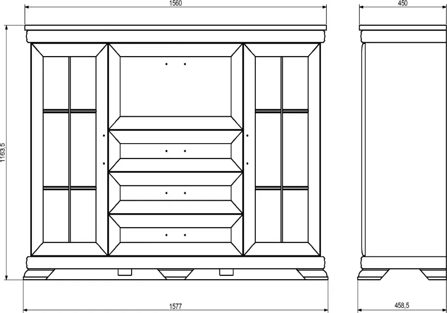 Home affaire Highboard Royal Breedte ca. 158 cm - Foto 4