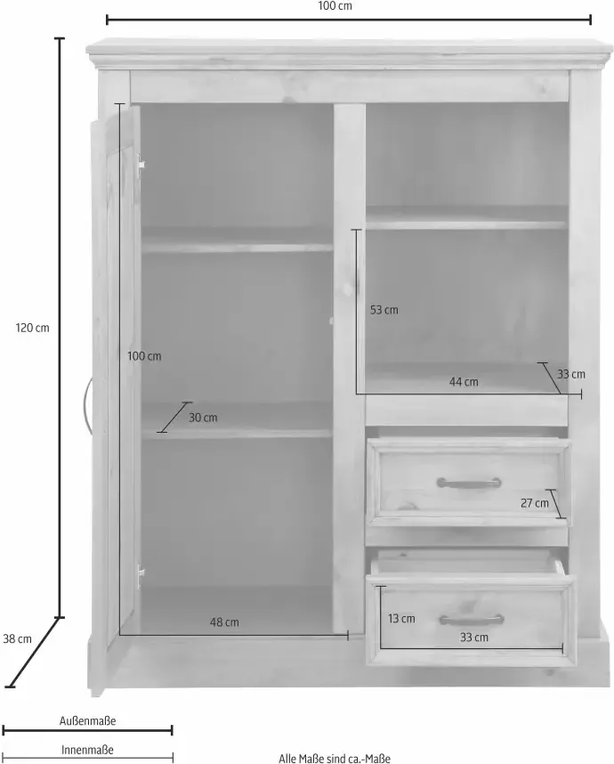 Home affaire Highboard Selma Breedte 100 cm - Foto 4