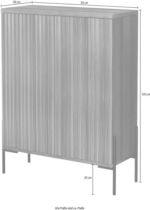 Home affaire Highboard Valloire met 1 vaste en 1 verstelbare plank breedte 93 cm hoogte 120 cm - Foto 8