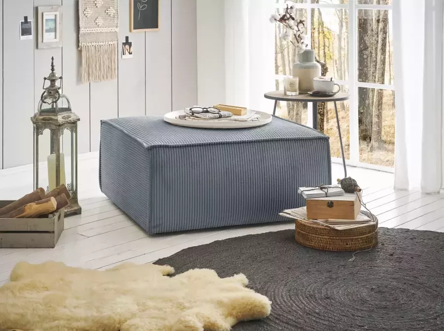 Home affaire Hocker Sherwood Vierkante poef voetenbank ideale als aanvulling op de "SHERWOOD" love seat - Foto 3