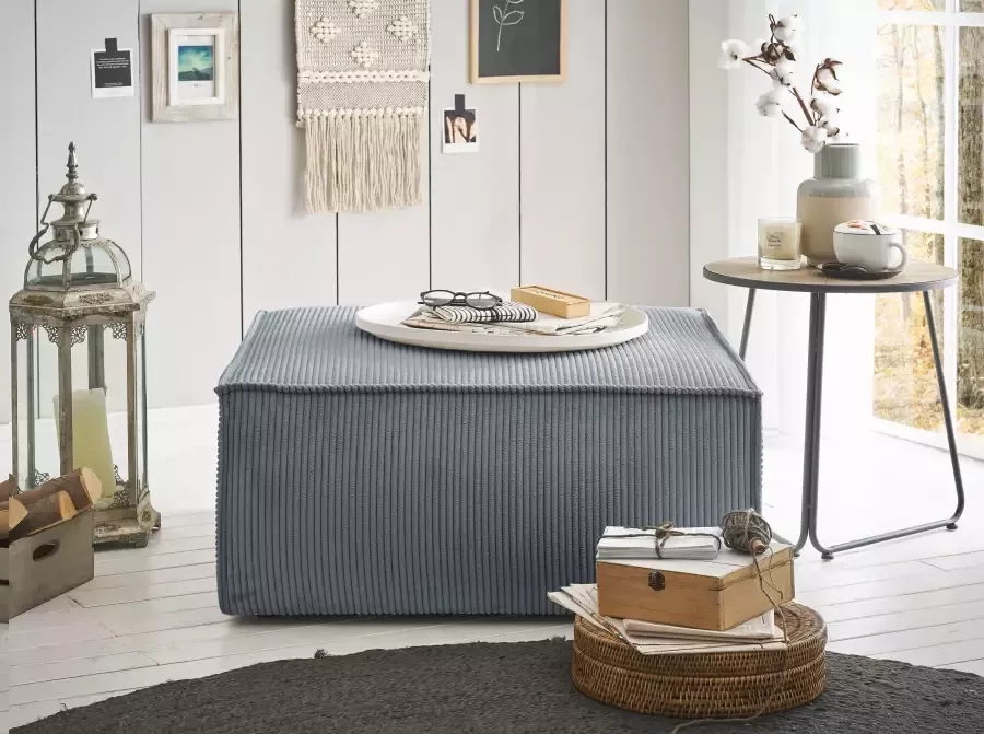 Home affaire Hocker Sherwood Vierkante poef voetenbank ideale als aanvulling op de "SHERWOOD" love seat - Foto 4