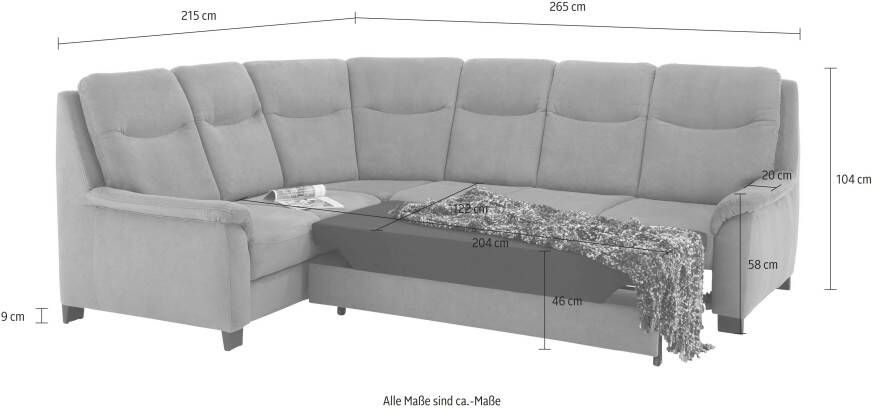 Home affaire Hoekbank Boccaccio L-vorm met binnenvering incl. verstelbare hoofdsteun naar keuze slaapfunctie - Foto 11