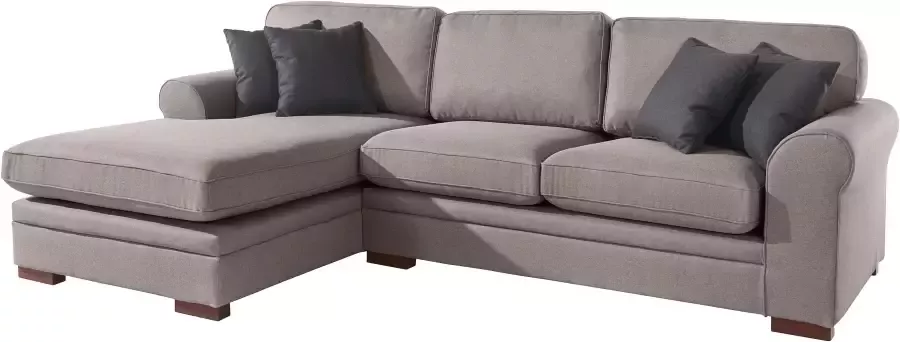 Home affaire Hoekbank Broughton L-vorm zacht zitcomfort incl. 4 sierkussens opstaande naad - Foto 6