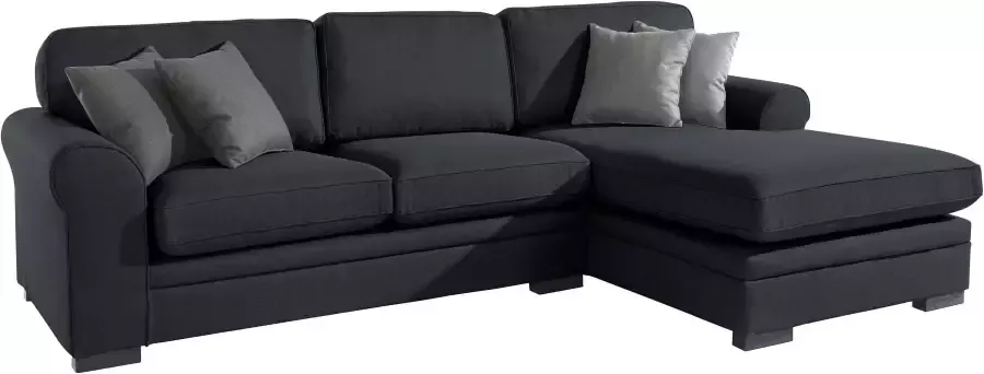 Home affaire Hoekbank Broughton L-vorm zacht zitcomfort incl. 4 sierkussens opstaande naad - Foto 6