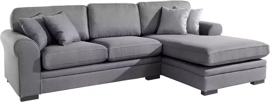 Home affaire Hoekbank Broughton L-vorm zacht zitcomfort incl. 4 sierkussens opstaande naad - Foto 6