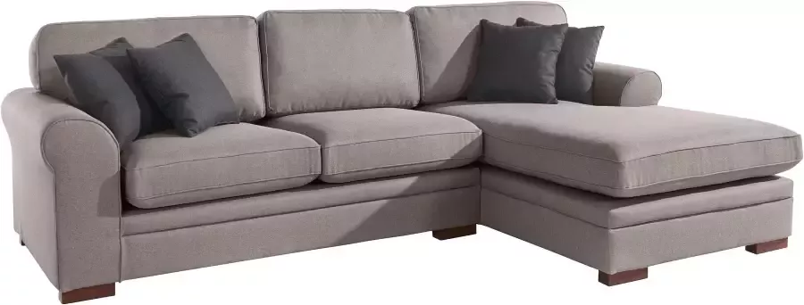 Home affaire Hoekbank Broughton L-vorm zacht zitcomfort incl. 4 sierkussens opstaande naad - Foto 7