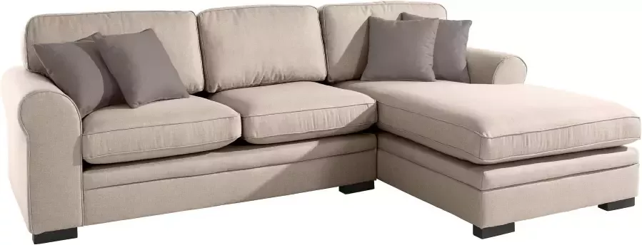 Home affaire Hoekbank Broughton L-vorm zacht zitcomfort incl. 4 sierkussens opstaande naad - Foto 6