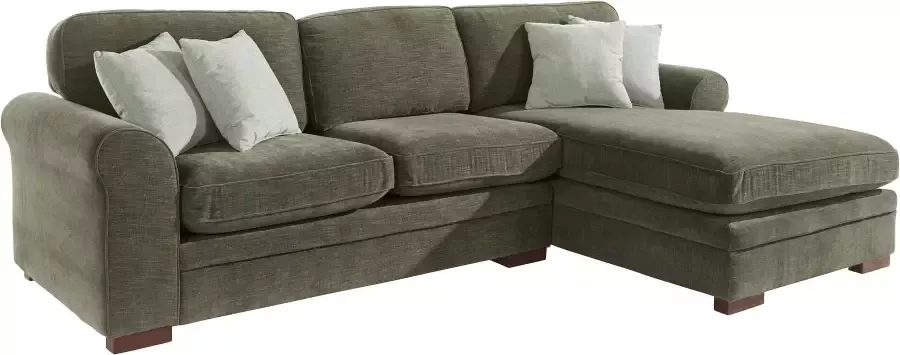 Home affaire Hoekbank Broughton L-vorm zacht zitcomfort incl. 4 sierkussens opstaande naad - Foto 7