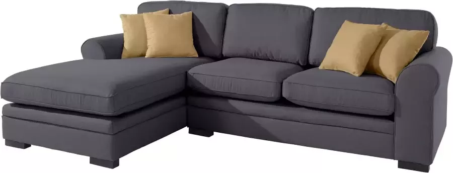 Home affaire Hoekbank Broughton L-vorm zacht zitcomfort incl. 4 sierkussens opstaande naad - Foto 6