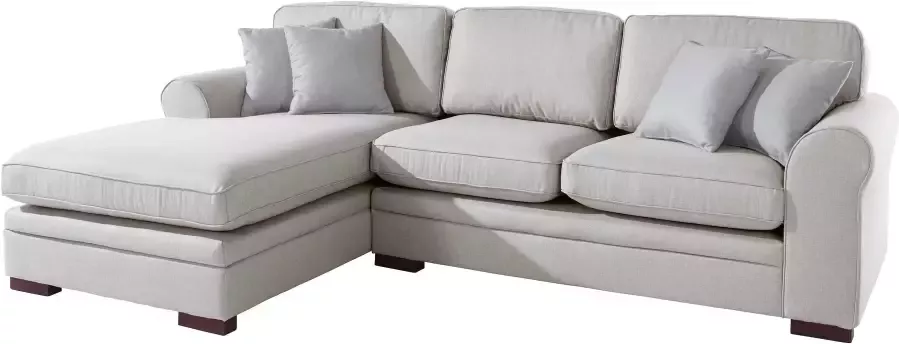 Home affaire Hoekbank Broughton L-vorm zacht zitcomfort incl. 4 sierkussens opstaande naad - Foto 6