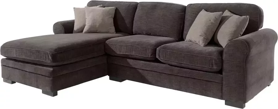 Home affaire Hoekbank Broughton L-vorm zacht zitcomfort incl. 4 sierkussens opstaande naad - Foto 6