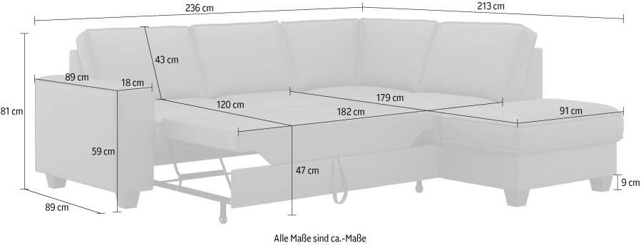 Home affaire Hoekbank County L-model naar keuze ottomane links of rechts met binnenveringsinterieur (2-delig) - Foto 8