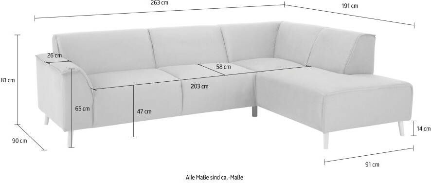 Home affaire Hoekbank Julia tijdloze en elegante bank hoog zitcomfort L-vorm - Foto 4