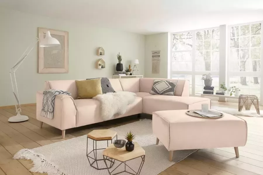 Home affaire Hoekbank Julia tijdloze en elegante bank hoog zitcomfort L-vorm
