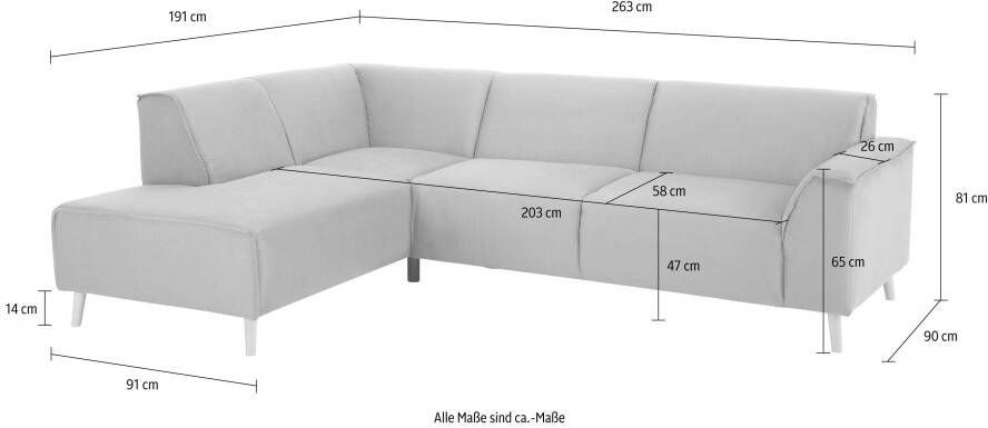 Home affaire Hoekbank Julia tijdloze en elegante bank hoog zitcomfort L-vorm - Foto 9